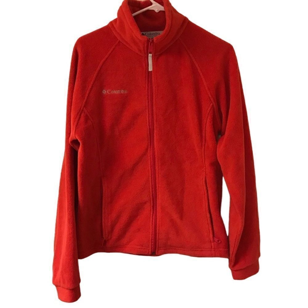 Columbia Youth Red Full Zip Fleece Jacket Sz 18/20 - Picture 1 of 8
